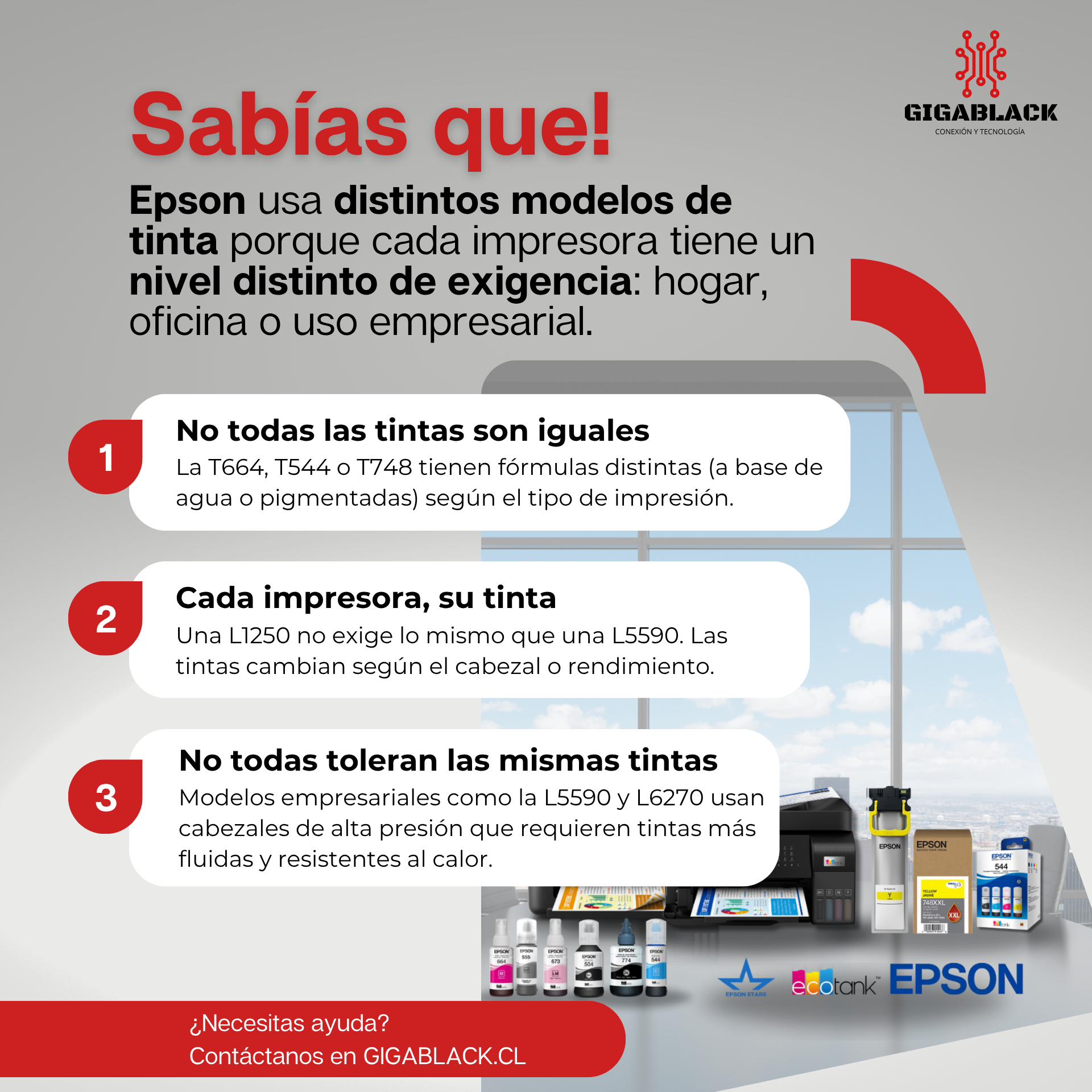 ¿Por qué Epson usa distintos modelos de tinta incluso entre impresoras?