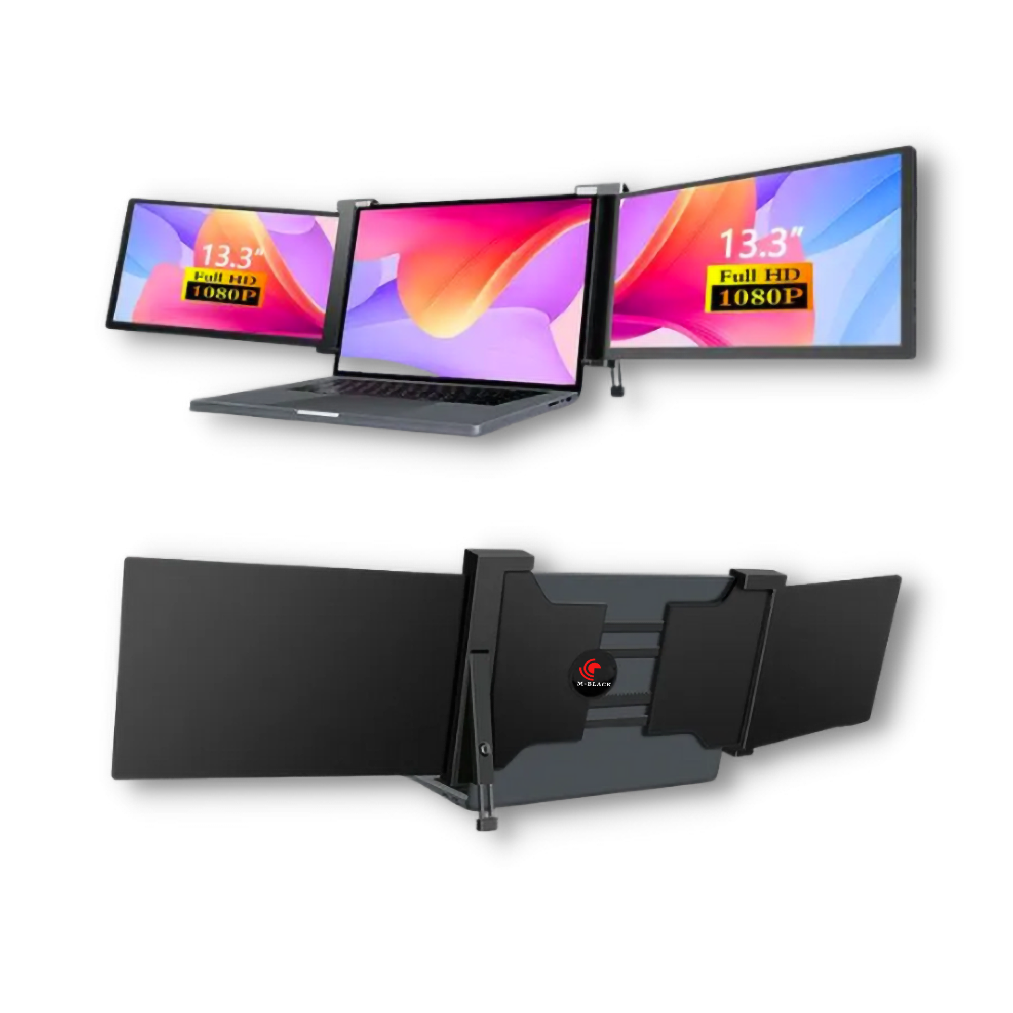 Monitor portátil para laptop, pantalla portátil, pantalla doble o triple de  13.3 pulgadas, 1080P IPS USB-A/tipo-C/HDMI, compatible con portátil de