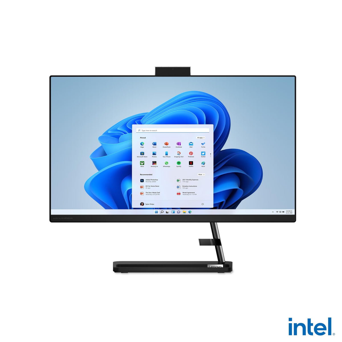 Lenovo IdeaCentre AIO 3 24IAP7 negro, vista frontal